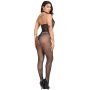 Kuszące bodystocking zdobione otwarty krok XS-L - 7